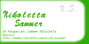 nikoletta sammer business card